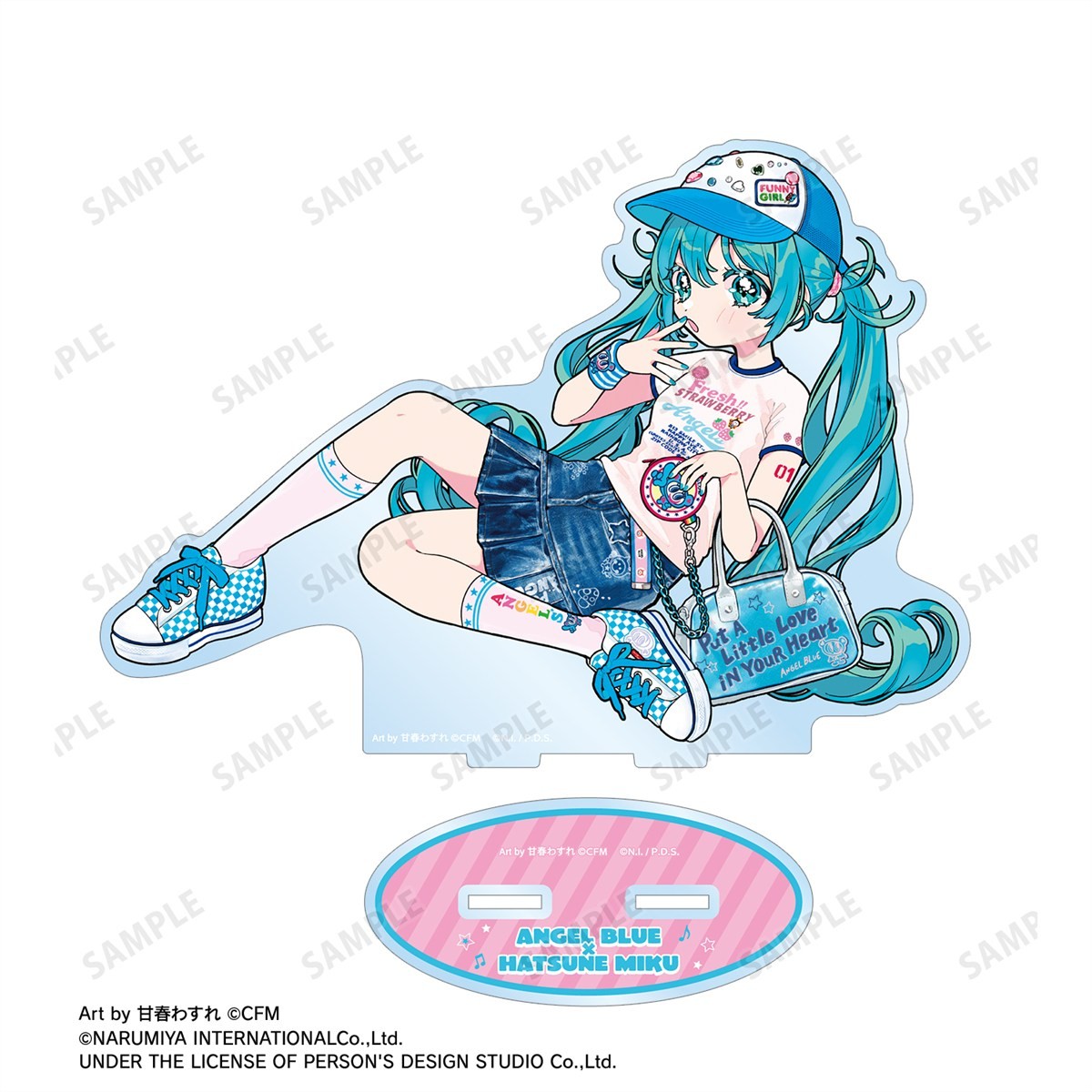 ANGEL BLUEコラボ 描き下ろし 初音ミク Art by 甘春わすれ BIGアクリルスタンド ver.A 4