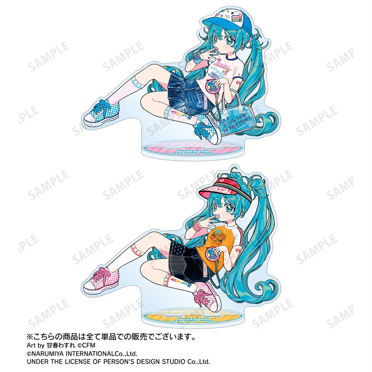 ANGEL BLUEコラボ 描き下ろし 初音ミク Art by 甘春わすれ BIGアクリルスタンド ver.A 5