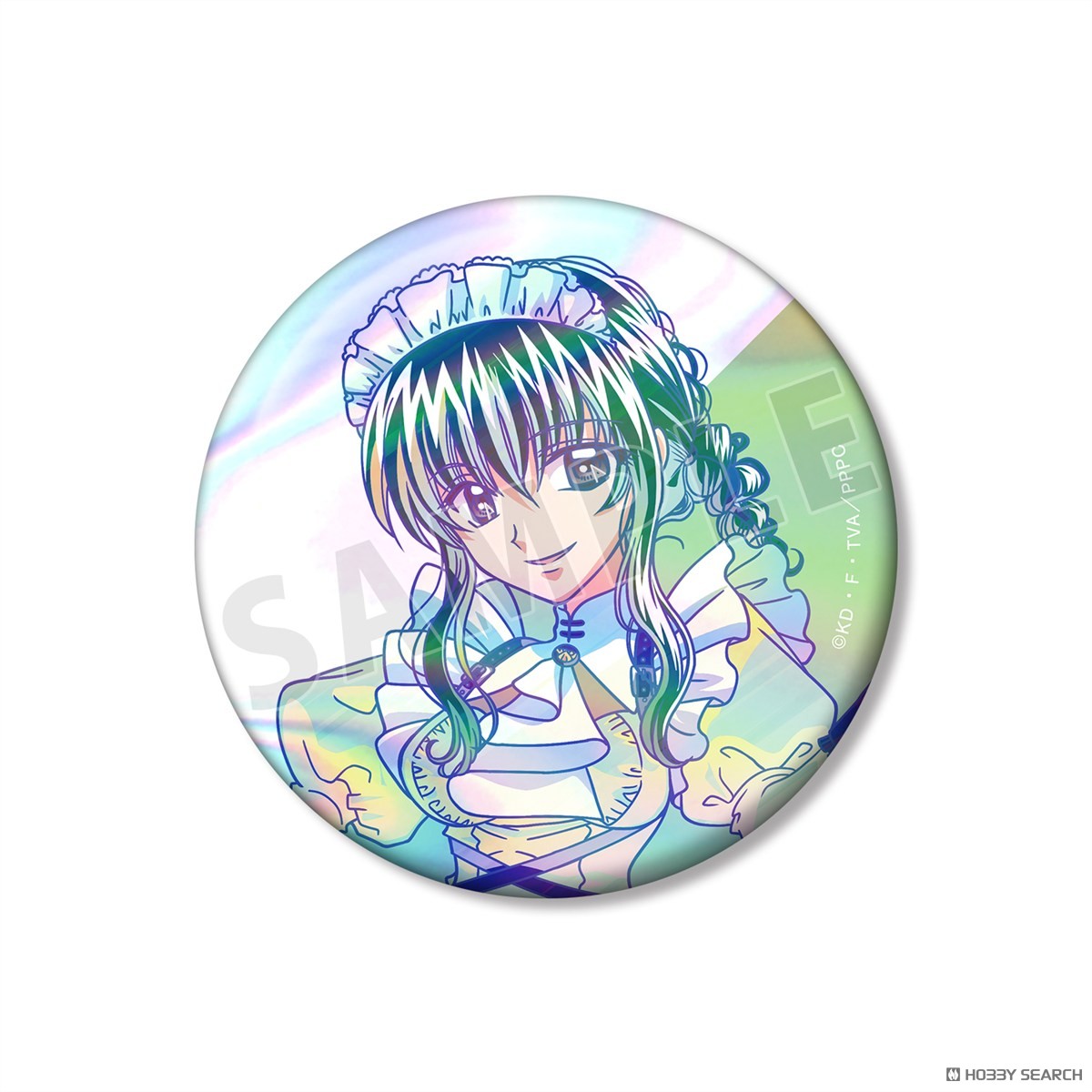描き下ろし 洞院 リナ メイドver. Ani-Art clear label 75mmオーロラ缶バッジ 2