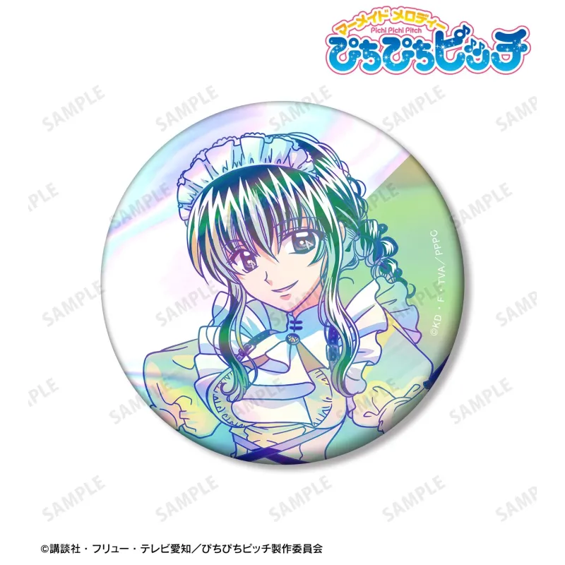 描き下ろし 洞院 リナ メイドver. Ani-Art clear label 75mmオーロラ缶バッジ