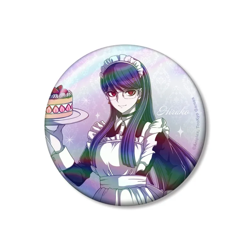 描き下ろし 雫原比留子 メイドver. 75mmオーロラ缶バッジ