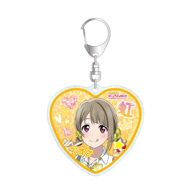 ラブライブ!虹ヶ咲学園スクールアイドル同好会 描き下ろし 中須かすみ ギャル制服ver. グリッターアクリルキーホルダー