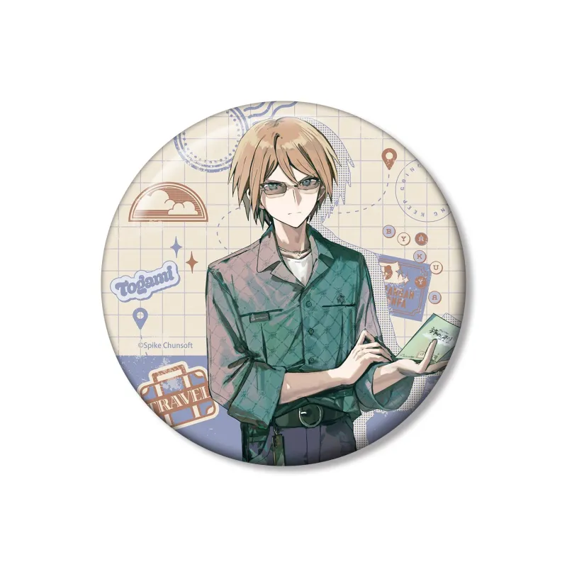 緜さんイラスト 十神白夜 私服で旅行ver. 100mm缶バッジ