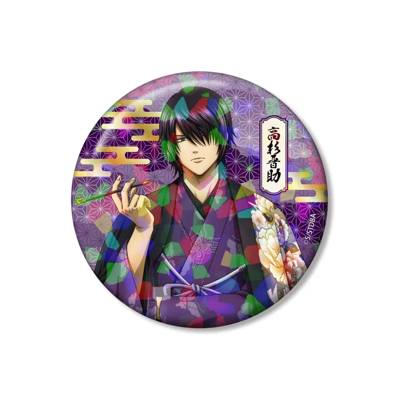 描き下ろし 高杉晋助 片面花柄和装ver. ホログラム75mm缶バッジ