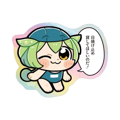 大川ぶくぶさんイラスト スクール水着ずんだもん スクールver. オーロラダイカットステッカー