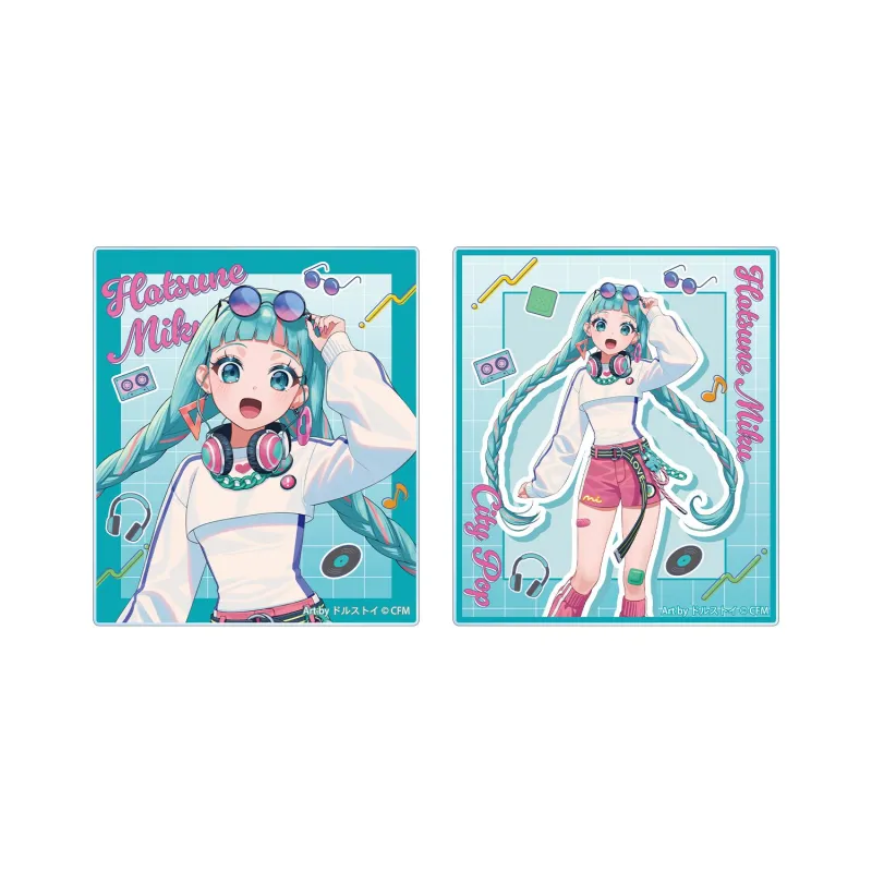 描き下ろし 初音ミク シティポップver. Art by ドルストイ アクリルカード2枚セット