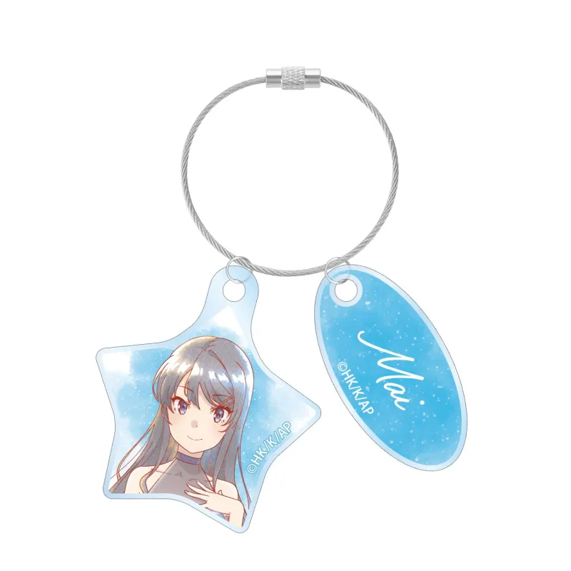 描き下ろし 桜島麻衣 星空ドレスver. Ani-Art aqua label 2連ワイヤーアクリルキーホルダー