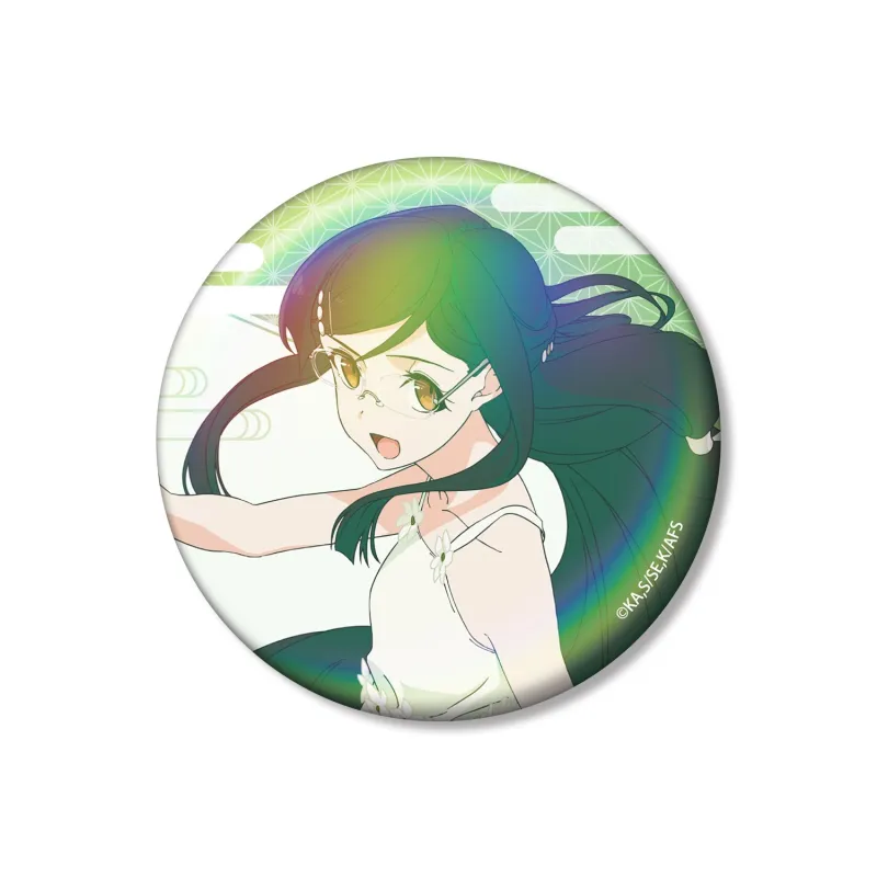 葉桜瑠璃 75mmオーロラ缶バッジ
