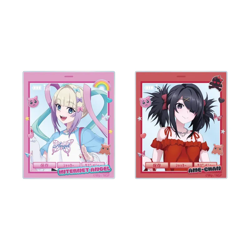 描き下ろし 超てんちゃん&あめちゃん Y2Kファッションver. アクリルカード2枚セット