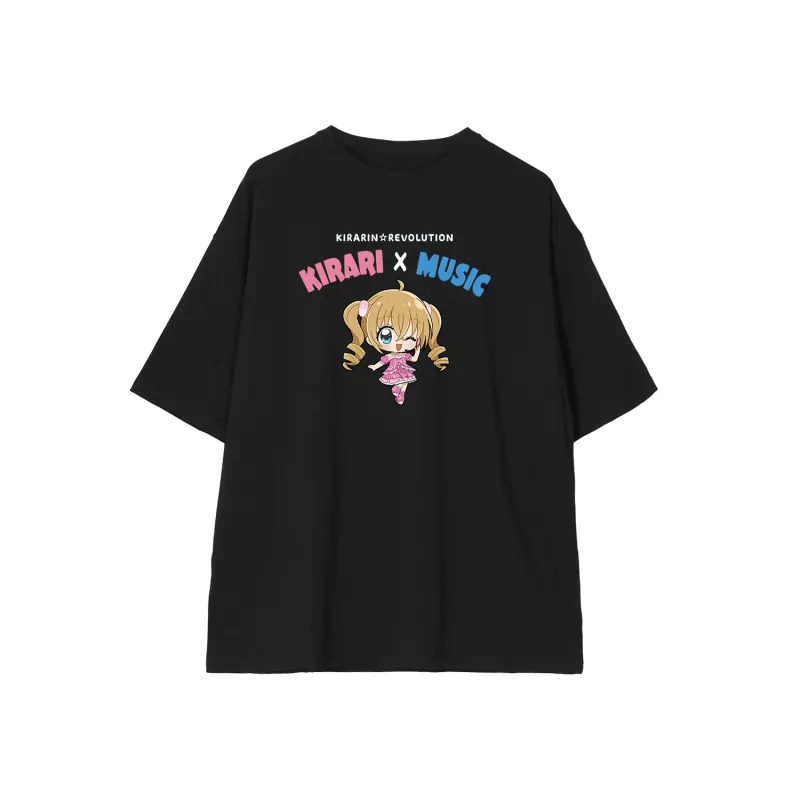 月島きらり ちびキャラ 音楽ver. BIGシルエットTシャツユニセックス(サイズ/S)