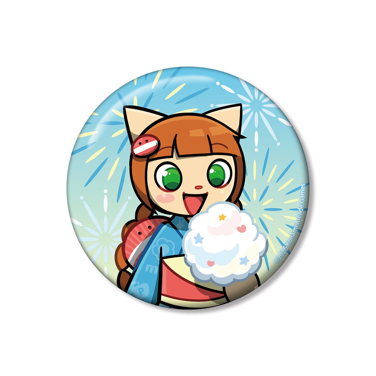 pop'n music High☆Cheers！！ 描き下ろし ニャミ 夏祭りver. 75mm缶