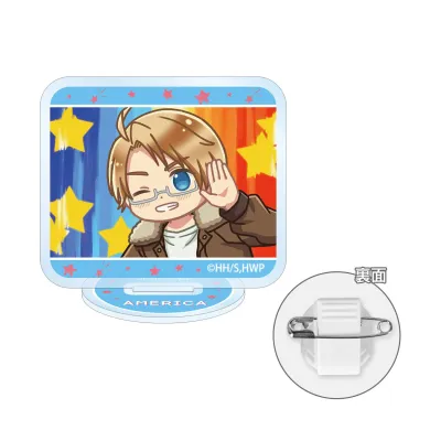 アメリカ ゆるコマ アクリルスタンドマルチバッジ