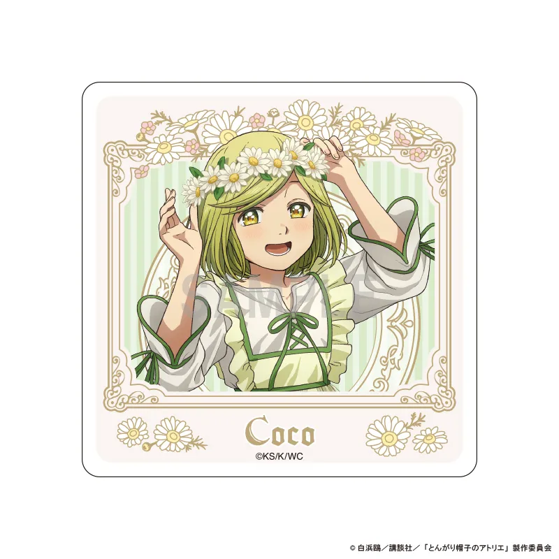 とんがり帽子のアトリエ アクリルコースター ココ ドレスアップ&フラワーver