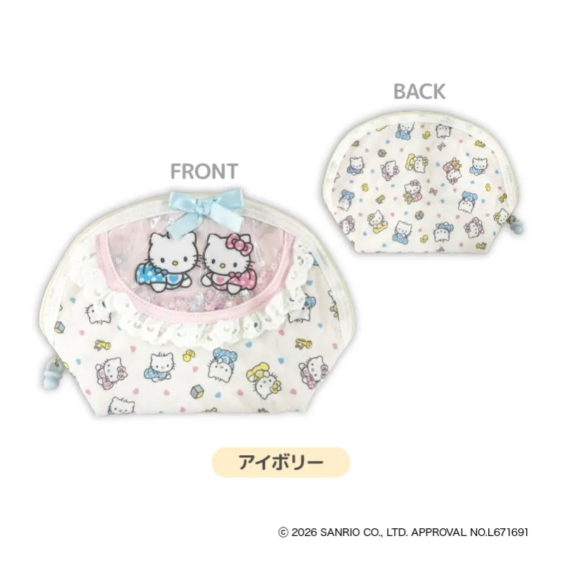 KT Lovely Babies スタイ風ラウンドポーチ アイボリー