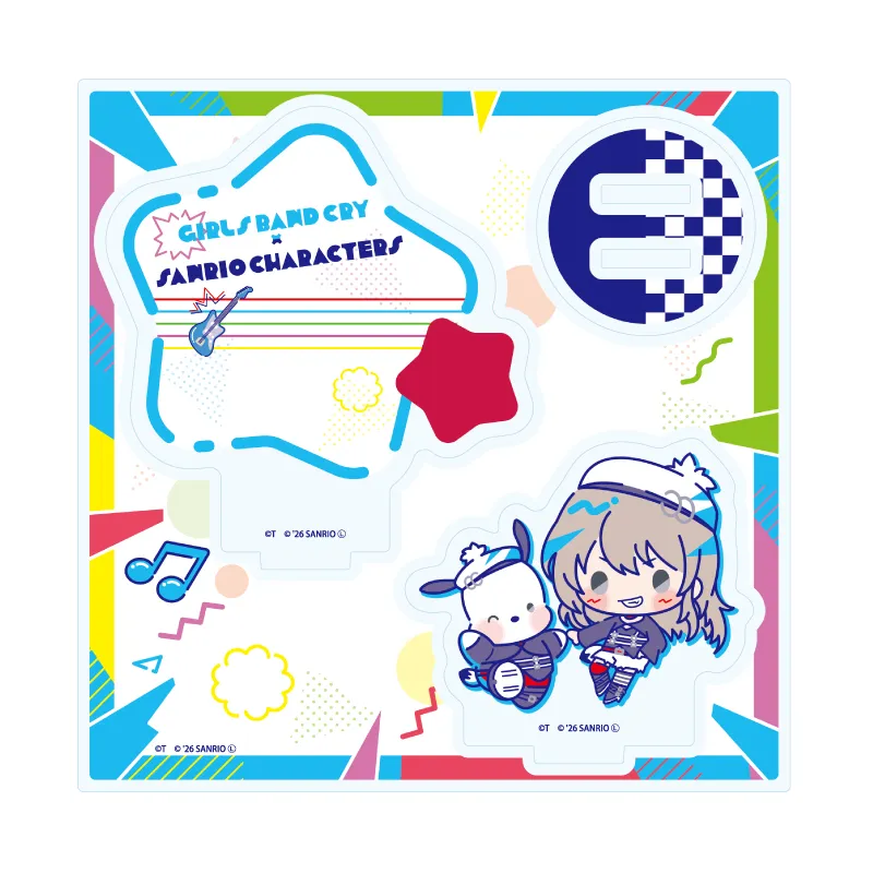 ガールズバンドクライ×サンリオキャラクターズ 02 河原木 桃香×ポチャッコ(コラボイラスト) アクリルスタンドプレート
