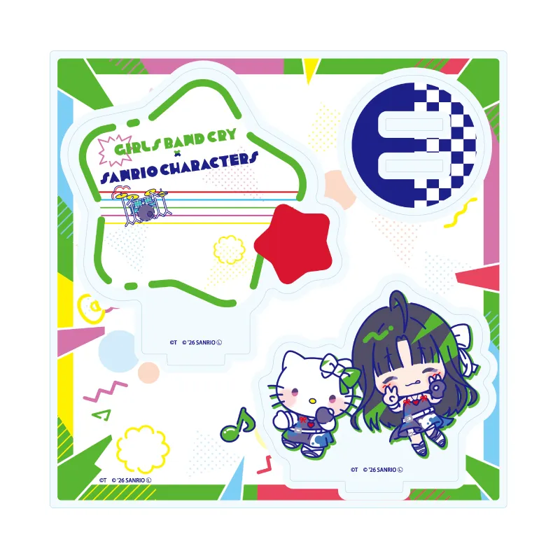 ガールズバンドクライ×サンリオキャラクターズ 03 安和 すばる×ハローキティ(コラボイラスト) アクリルスタンドプレート