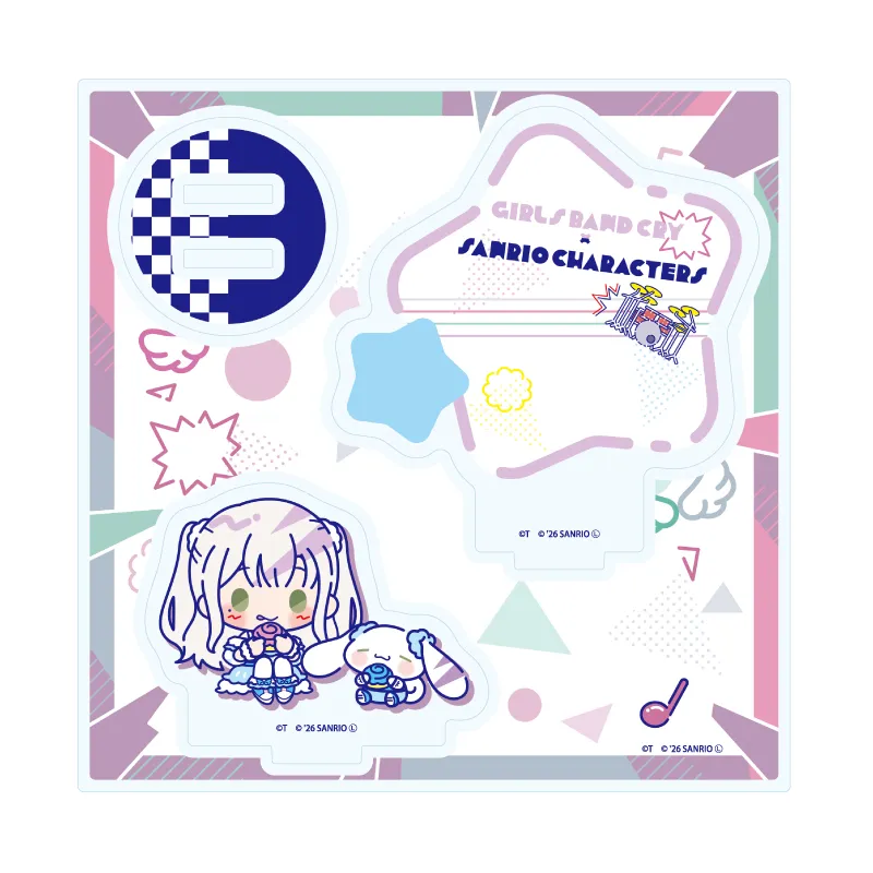 ガールズバンドクライ×サンリオキャラクターズ 09 アイ×シナモロール(コラボイラスト) アクリルスタンドプレート
