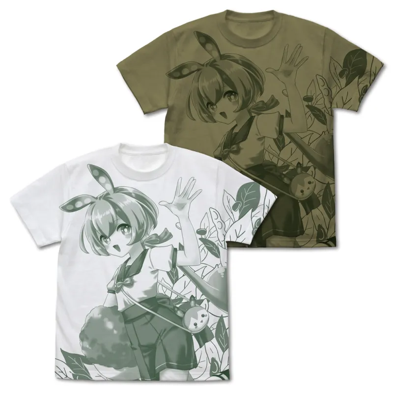 ずんだもん オールプリントTシャツ/LIGHT OLIVE-L