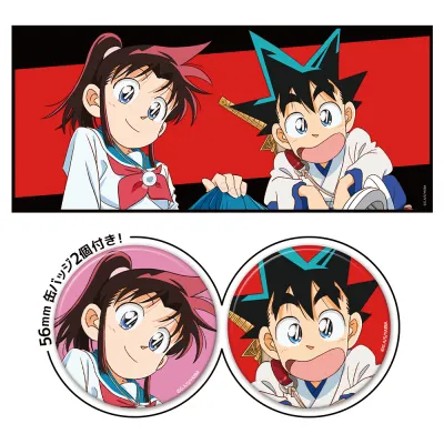 真・侍伝 YAIBA 缶バッジ付キャラクター大判タオル 刃&さやか