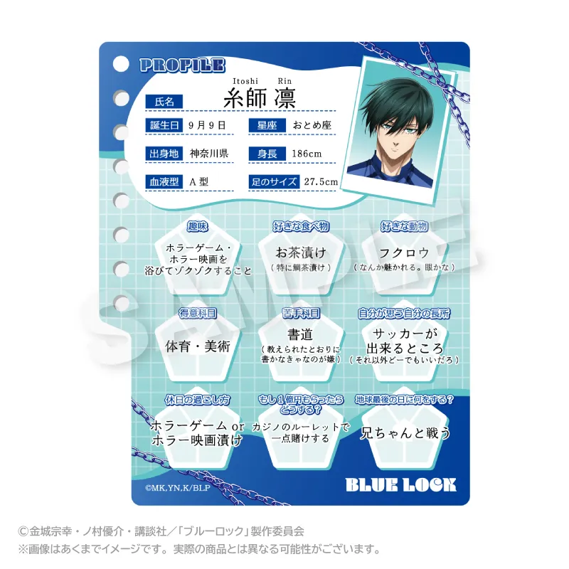 ブルーロック プロフィール帳風キーホルダー 糸師 凛