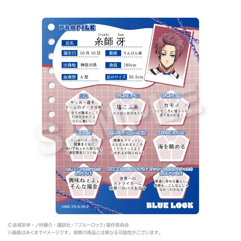 ブルーロック プロフィール帳風キーホルダー 糸師 冴
