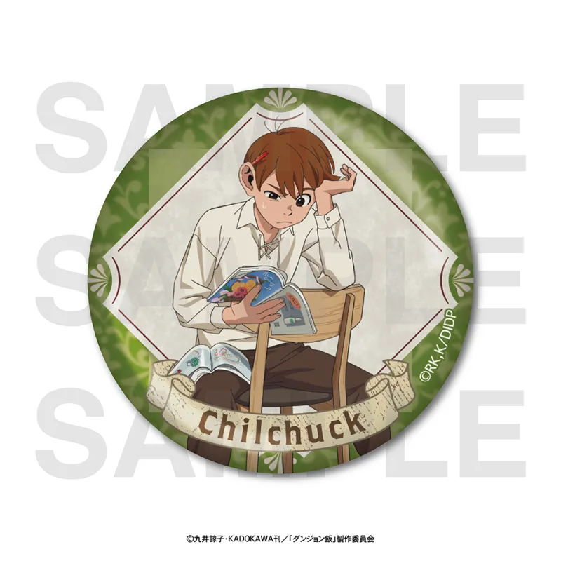 ダンジョン飯 メタリック缶バッジ 描き下ろし「reading」チルチャック