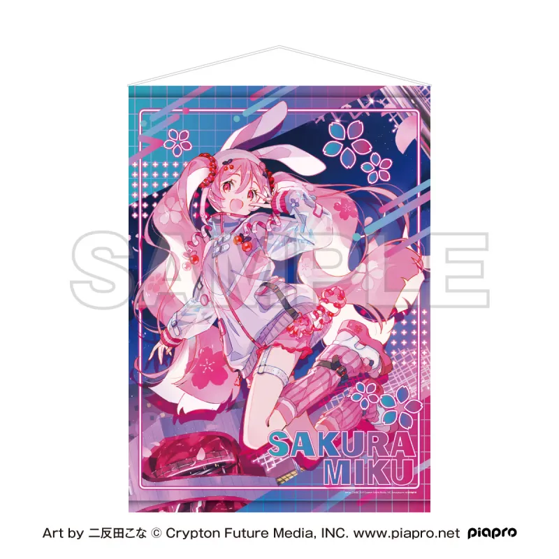 桜ミク×Shibuya Sakura Stage B2タペストリー Art by 二反田こな