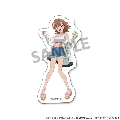 とある科学の超電磁砲T 描き下ろしダイカットステッカー 御坂美琴 バカンス ver.