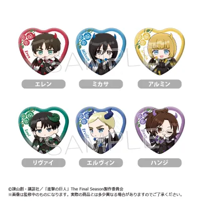 進撃の巨人 ミニキャラハート缶バッジ DEVIL Ver.