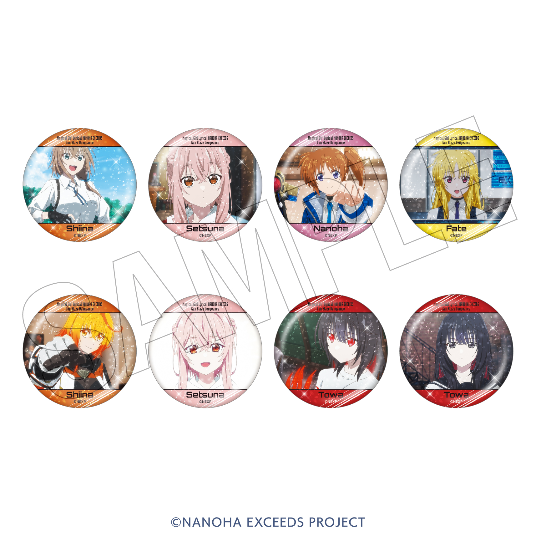 魔法少女リリカルなのは EXCEEDS Gun Blaze Vengeance トレーディングきらきら缶バッジ(全8種)