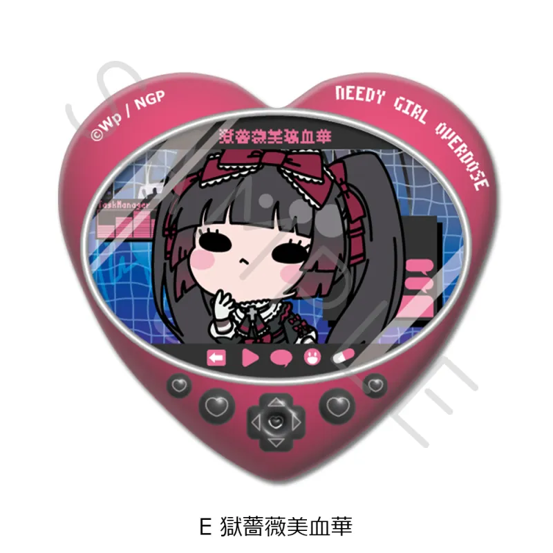アニメ「NEEDY GIRL OVERDOSE」 ハート型缶バッジ E(獄薔薇美血華)
