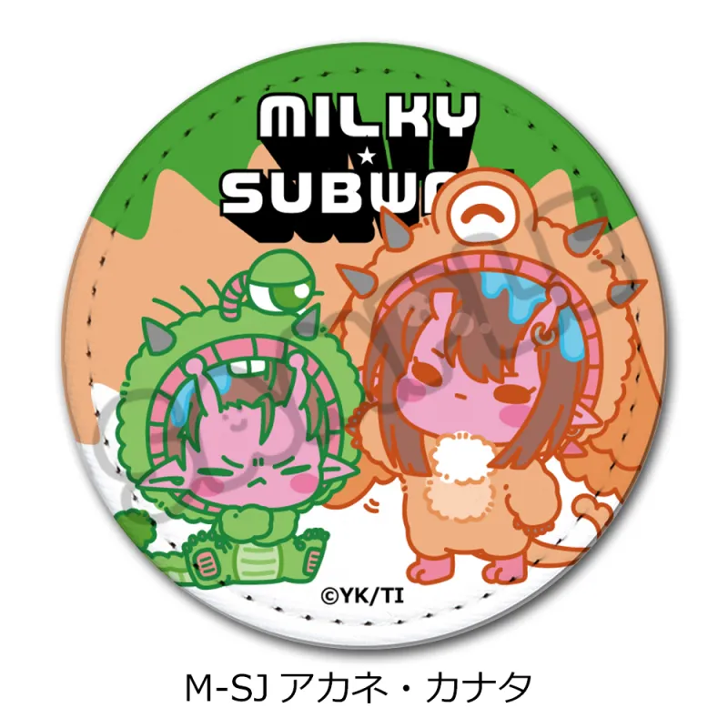 アニメ『銀河特急 ミルキー☆サブウェイ』 レザーバッジ(丸形)(mochocho第2弾) M-SJ(アカネ・カナタ)