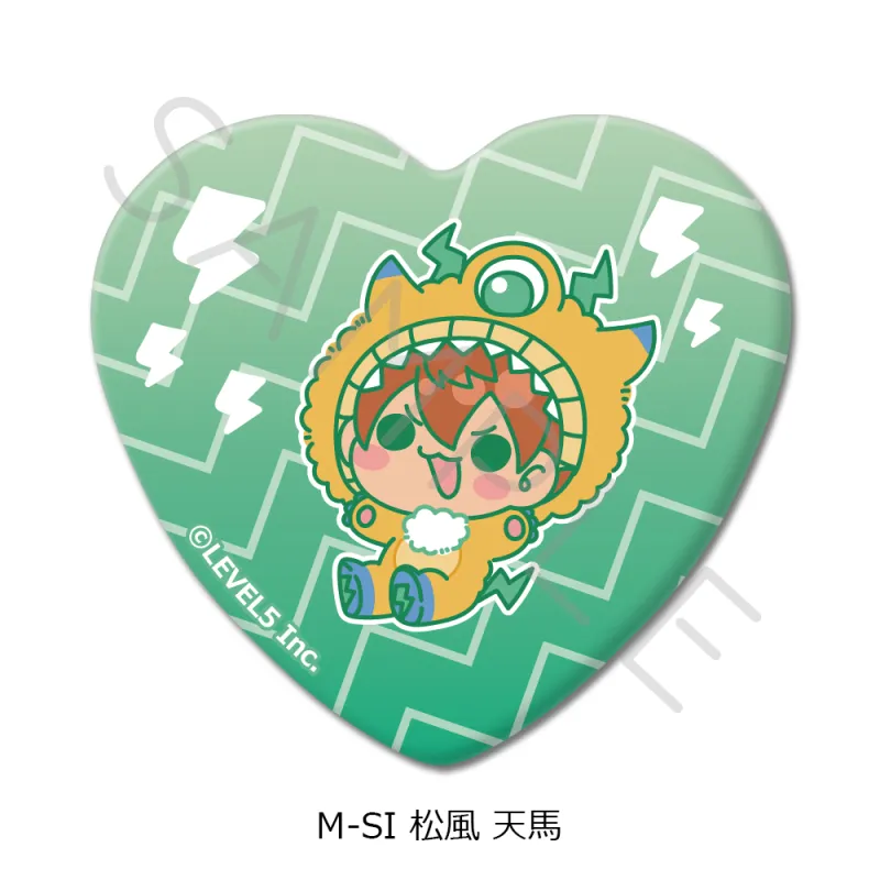 『イナズマイレブン 英雄たちのヴィクトリーロード』ハート型缶バッジ M-SI（松風 天馬）