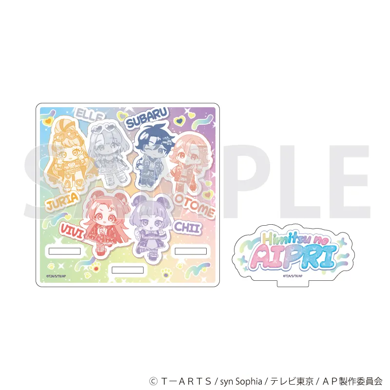 アクリルコースタースタンド「ひみつのアイプリ」02/デザインB デュオコーデver.(ミニキャライラスト)
