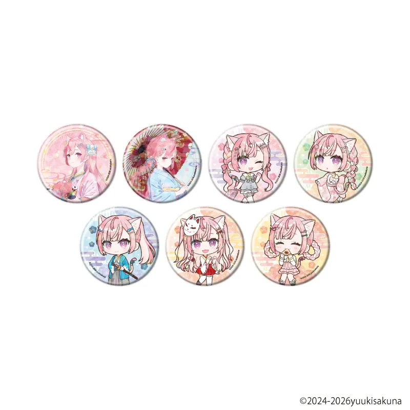 ホログラム缶バッジ(57mm)「結城さくな」01/ブラインド(全7種)(描き下ろし&ミニキャライラスト)