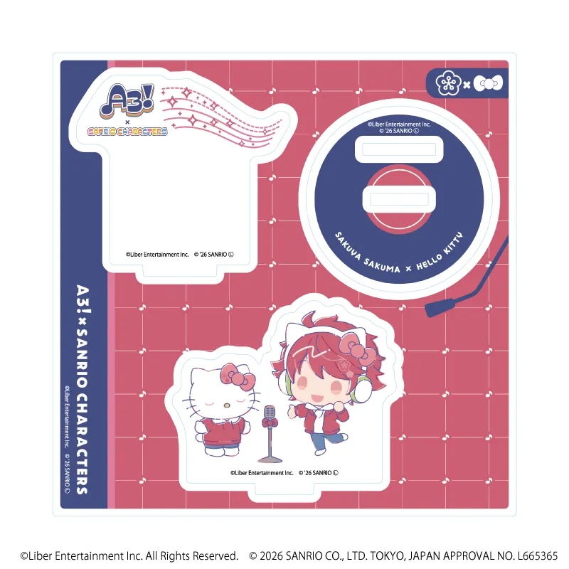 アクリルスタンドプレート「A3!×Sanrio characters」25/佐久間 咲也×ハローキティ(コラボイラスト)