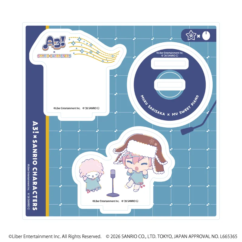 アクリルスタンドプレート「A3!×Sanrio characters」33/向坂 椋×マイスウィートピアノ(コラボイラスト)