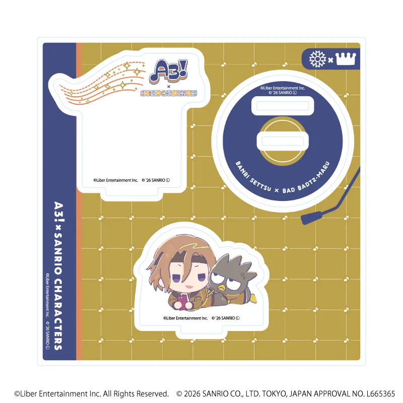 アクリルスタンドプレート「A3!×Sanrio characters」37/摂津 万里×バッドばつ丸(コラボイラスト)