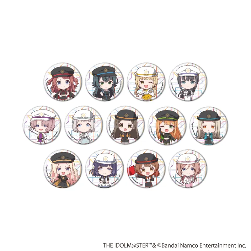 缶バッジ「学園アイドルマスター」06/駅員風衣装ver. トレーディング(全13種)(ミニキャライラスト)