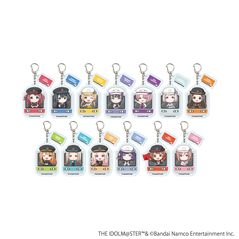 パーツ付きアクリルキーホルダー「学園アイドルマスター」03/駅員風衣装ver. トレーディング(全13種)(ミニキャライラスト)