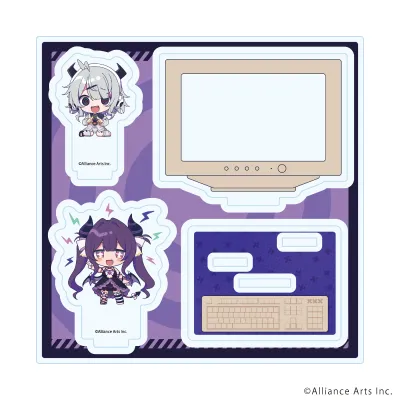 アクリルスタンドプレート「ゆんゆん電波シンドローム」01/Qちゃん&ゆんゆんA(ミニキャライラスト)