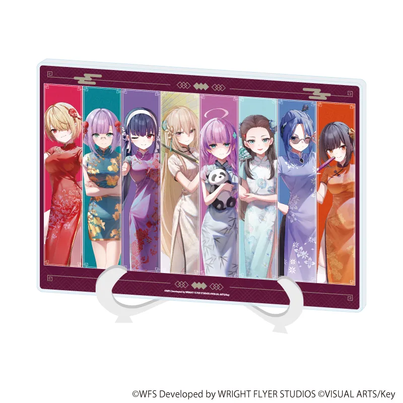 アクリルアートボード(A5サイズ)「ヘブンバーンズレッド」24/集合デザイン チャイナドレスver.(描き下ろしイラスト)