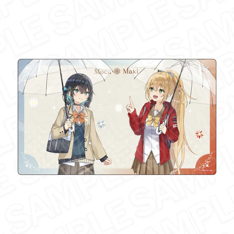 AHSキャラクターズ ラバーデスクマット 弦巻マキ&宮舞モカ rain ver.