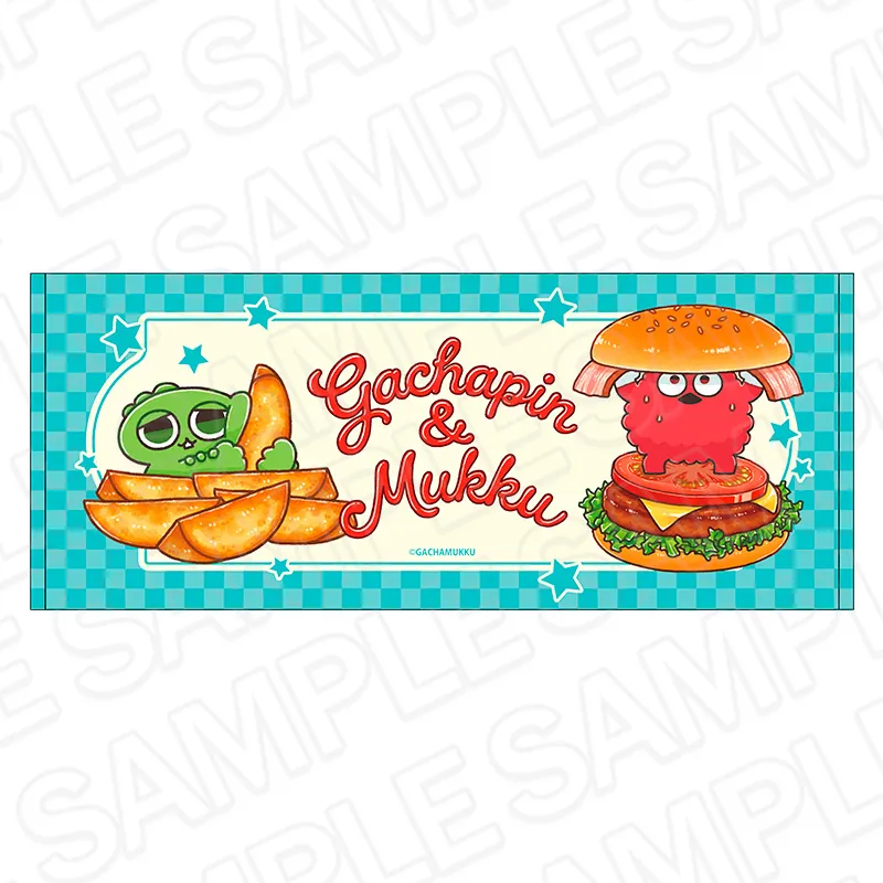 ガチャピン・ムック フェイスタオル American diner ver.