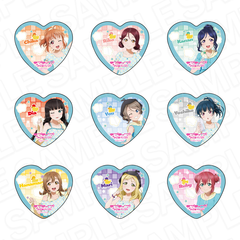 ラブライブ！サンシャイン!! ハート型カンバッジ サウナ ver. セット