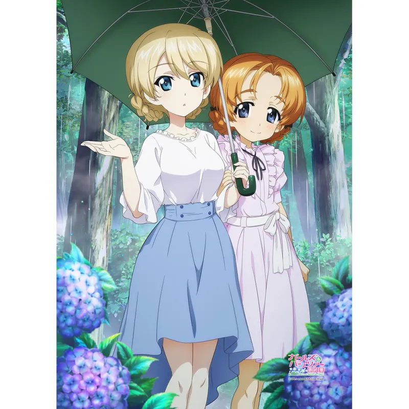ガールズ＆パンツァー 最終章　B2タペストリー （ダージリン＆オレンジペコ／傘）