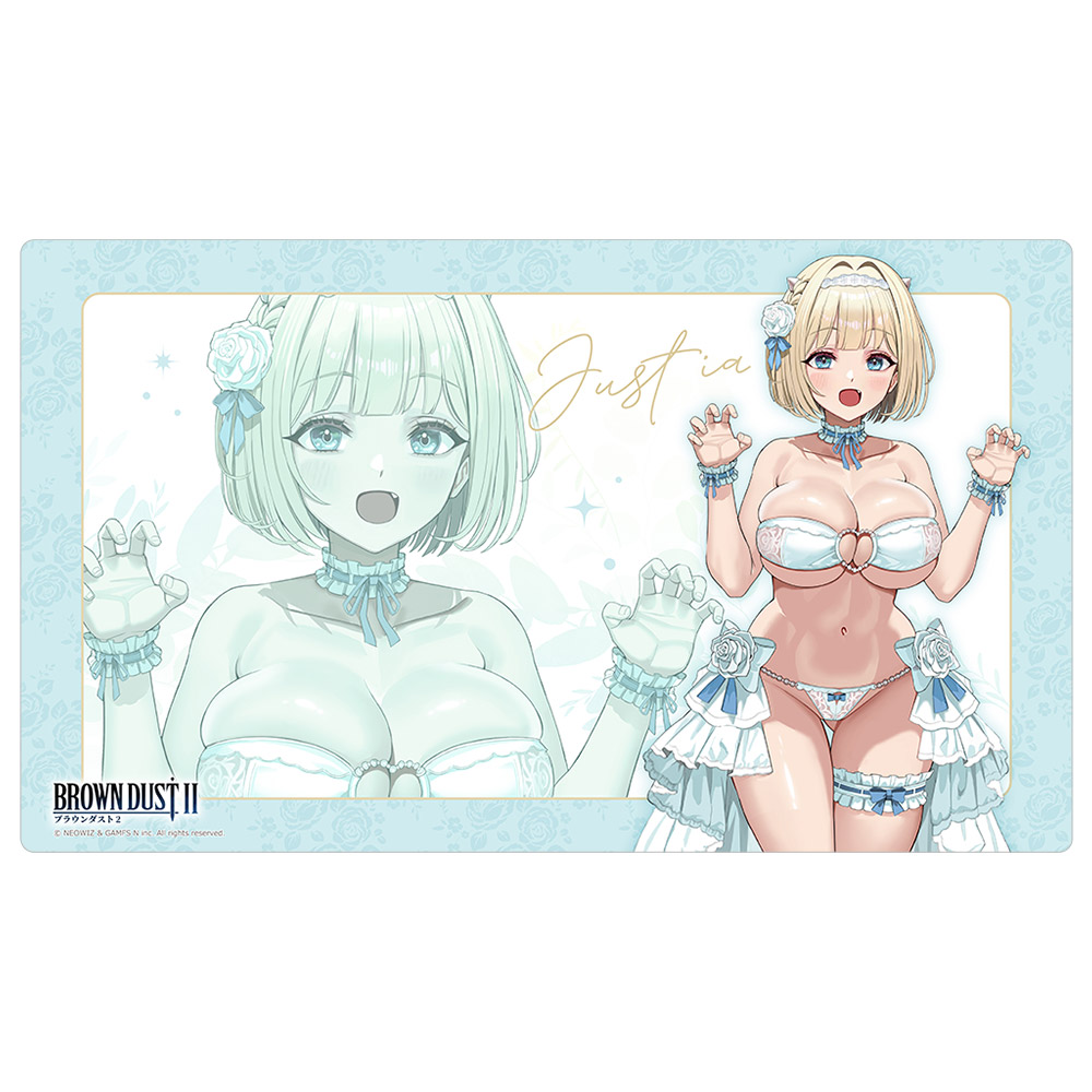 ブラウンダスト2 描き下ろしラバーマット（ユースティア／ウエディング水着） 2