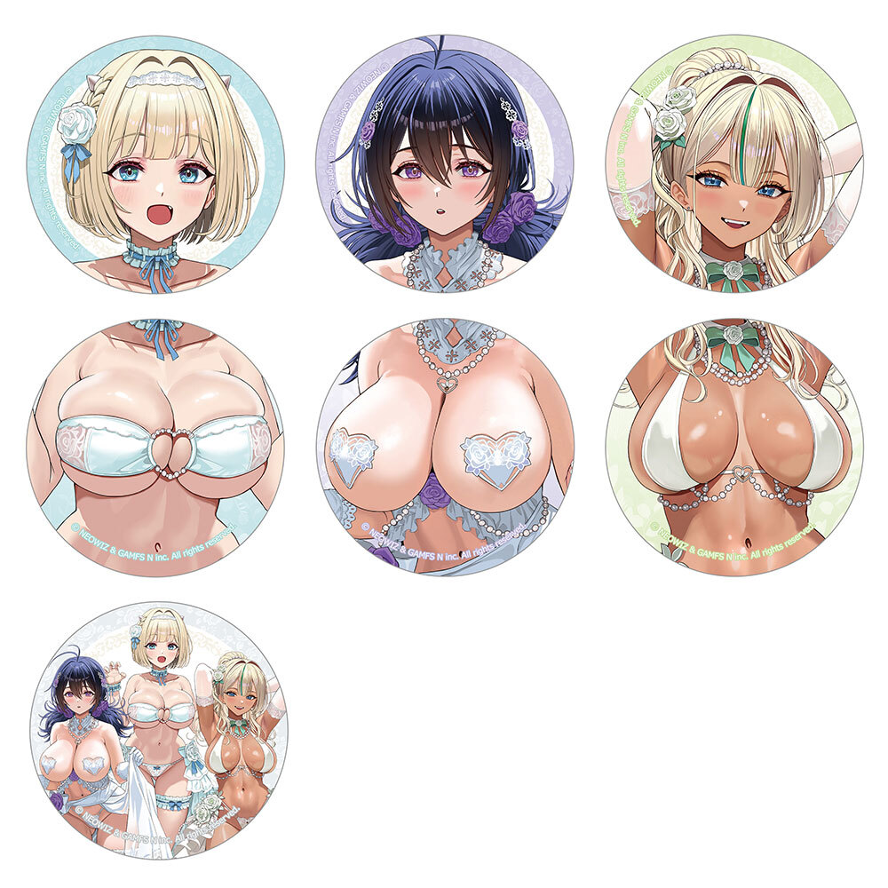 ブラウンダスト2 描き下ろしトレーディング缶バッジ（ウエディング水着） 2