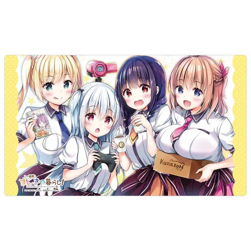 一畳間まんきつ暮らし！ ラバーマット（森田芽衣子、天宮梨絵、鈴木万里花、中埜音緒A）