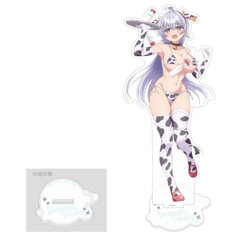 よわよわ先生 描き下ろし特大アクリルスタンド（鶸村ひより／牛柄水着）